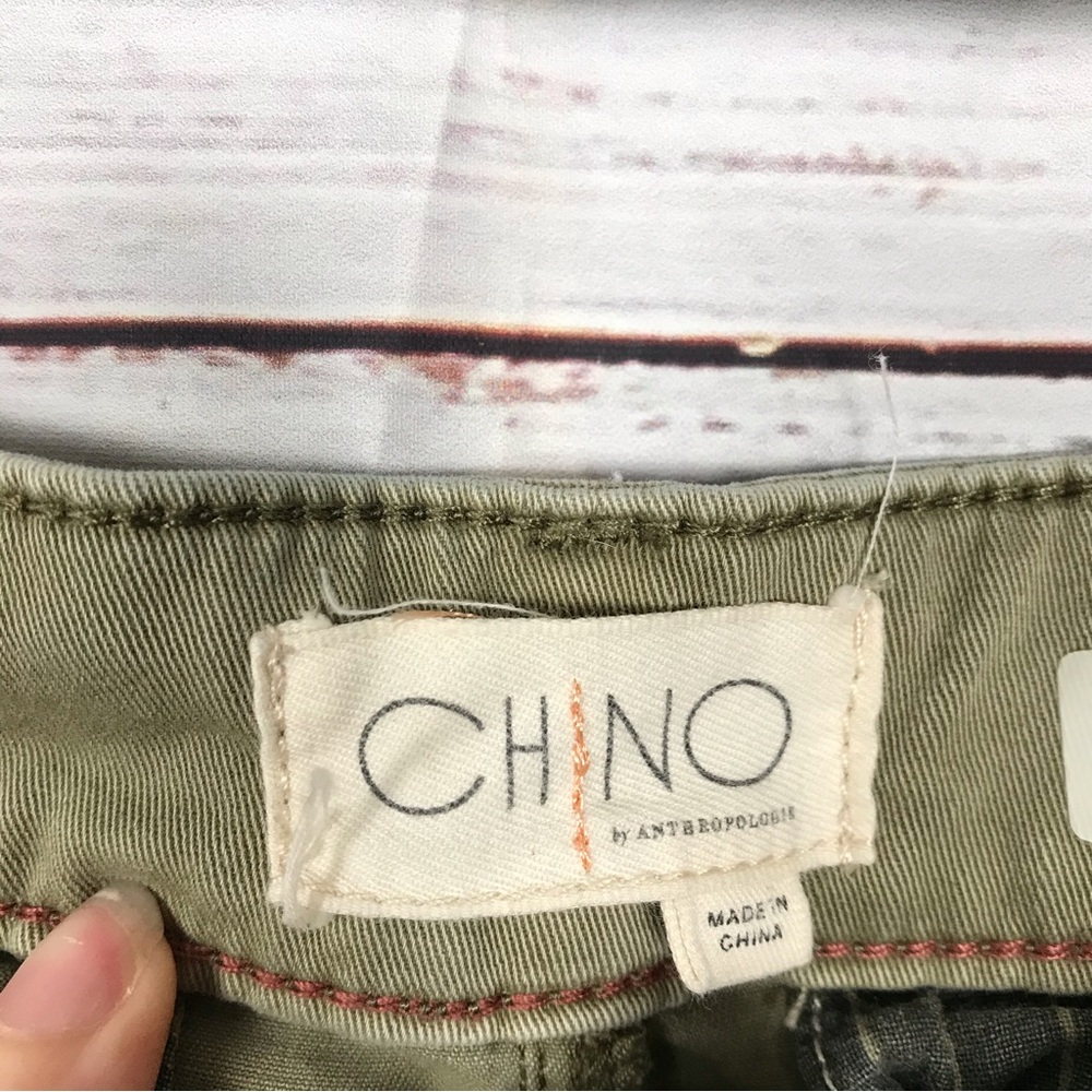 by Anthropologie Chico pants  olive green wide leg cropped size 10 casual pants - Picture 4 of 9